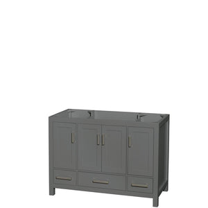 Wyndham Collection Vanity Wyndham Collection WCS141448SKGCXSXXMXX Sheffield 48 Inch Single Bathroom Vanity in Dark Gray, No Countertop, No Sink, and No Mirror