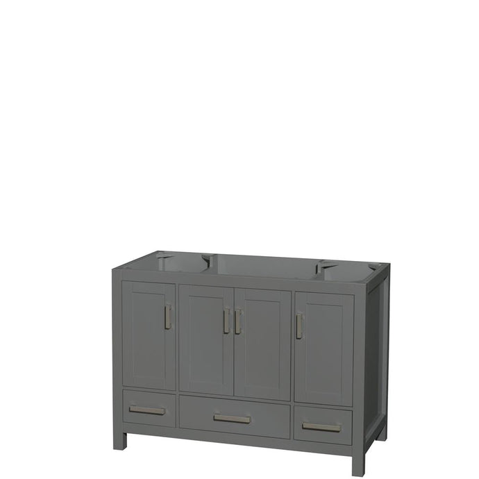 Wyndham Collection Vanity Wyndham Collection WCS141448SKGCXSXXMXX Sheffield 48 Inch Single Bathroom Vanity in Dark Gray, No Countertop, No Sink, and No Mirror