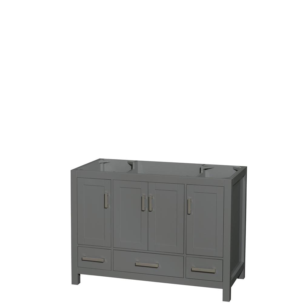 Wyndham Collection Vanity Wyndham Collection WCS141448SKGCXSXXMXX Sheffield 48 Inch Single Bathroom Vanity in Dark Gray, No Countertop, No Sink, and No Mirror