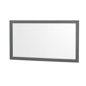 Wyndham Collection Vanity Wyndham Collection WCS141460DKGCMUNSM58 Sheffield 60 Inch Double Bathroom Vanity in Dark Gray, White Carrara Marble Countertop, Undermount Square Sinks, and 58 Inch Mirror