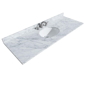 Wyndham Collection Vanity Wyndham Collection WCS141460SKGCMUNOMED Sheffield 60 Inch Single Bathroom Vanity in Dark Gray, White Carrara Marble Countertop, Undermount Oval Sink, and Medicine Cabinet