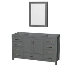 Load image into Gallery viewer, Wyndham Collection Vanity Wyndham Collection WCS141460SKGCXSXXMED Sheffield 60 Inch Single Bathroom Vanity in Dark Gray, No Countertop, No Sink, and Medicine Cabinet