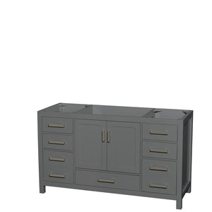 Wyndham Collection Vanity Wyndham Collection WCS141460SKGCXSXXMXX Sheffield 60 Inch Single Bathroom Vanity in Dark Gray, No Countertop, No Sink, and No Mirror