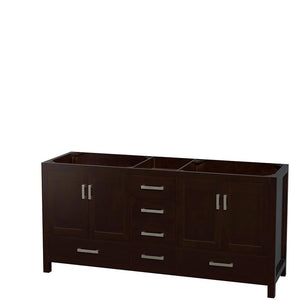 Wyndham Collection Vanity Wyndham Collection WCS141472DESCMUNOM24 Sheffield 72 Inch Double Bathroom Vanity in Espresso, White Carrara Marble Countertop, Undermount Oval Sinks, and 24 Inch Mirrors