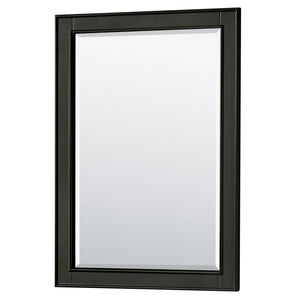 Wyndham Collection Vanity Wyndham Collection WCS202030SDECMUNSM24 Deborah 30 Inch Single Bathroom Vanity in Dark Espresso, White Carrara Marble Countertop, Undermount Square Sink, and 24 Inch Mirror