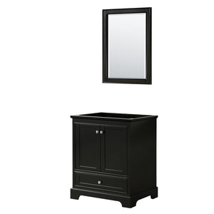 Wyndham Collection Vanity Wyndham Collection WCS202030SDECXSXXM24 Deborah 30 Inch Single Bathroom Vanity in Dark Espresso, No Countertop, No Sink, and 24 Inch Mirror