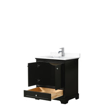 Load image into Gallery viewer, Wyndham Collection Vanity Wyndham Collection WCS202030SDEWCUNSMXX Deborah 30 Inch Single Bathroom Vanity in Dark Espresso, White Cultured Marble Countertop, Undermount Square Sink, No Mirror