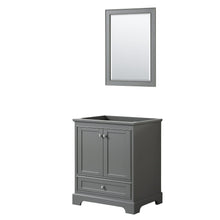 Load image into Gallery viewer, Wyndham Collection Vanity Wyndham Collection WCS202030SKGCXSXXM24 Deborah 30 Inch Single Bathroom Vanity in Dark Gray, No Countertop, No Sink, and 24 Inch Mirror