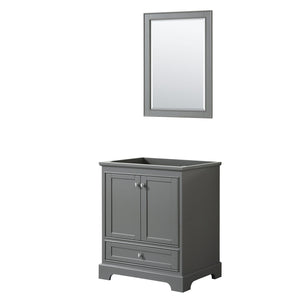 Wyndham Collection Vanity Wyndham Collection WCS202030SKGCXSXXM24 Deborah 30 Inch Single Bathroom Vanity in Dark Gray, No Countertop, No Sink, and 24 Inch Mirror
