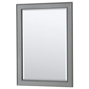 Wyndham Collection Vanity Wyndham Collection WCS202030SKGCXSXXM24 Deborah 30 Inch Single Bathroom Vanity in Dark Gray, No Countertop, No Sink, and 24 Inch Mirror