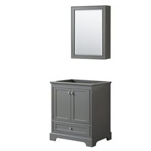 Load image into Gallery viewer, Wyndham Collection Vanity Wyndham Collection WCS202030SKGCXSXXMED Deborah 30 Inch Single Bathroom Vanity in Dark Gray, No Countertop, No Sink, and Medicine Cabinet