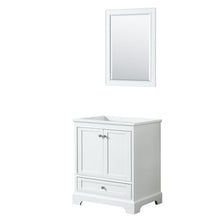 Load image into Gallery viewer, Wyndham Collection Vanity Wyndham Collection WCS202030SWHCXSXXM24 Deborah 30 Inch Single Bathroom Vanity in White, No Countertop, No Sink, and 24 Inch Mirror