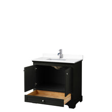 Load image into Gallery viewer, Wyndham Collection Vanity Wyndham Collection WCS202036SDEWCUNSMXX Deborah 36 Inch Single Bathroom Vanity in Dark Espresso, White Cultured Marble Countertop, Undermount Square Sink, No Mirror