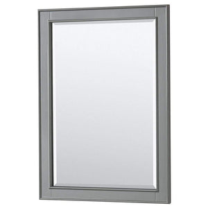 Wyndham Collection Vanity Wyndham Collection WCS202036SKGCMUNOM24 Deborah 36 Inch Single Bathroom Vanity in Dark Gray, White Carrara Marble Countertop, Undermount Oval Sink, and 24 Inch Mirror