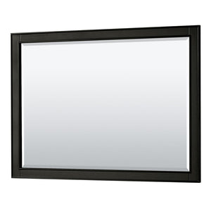 Wyndham Collection Vanity Wyndham Collection WCS202048SDEC2UNSM46 Deborah 48 Inch Single Bathroom Vanity in Dark Espresso, Light-Vein Carrara Cultured Marble Countertop, Undermount Square Sink, 46 Inch Mirror