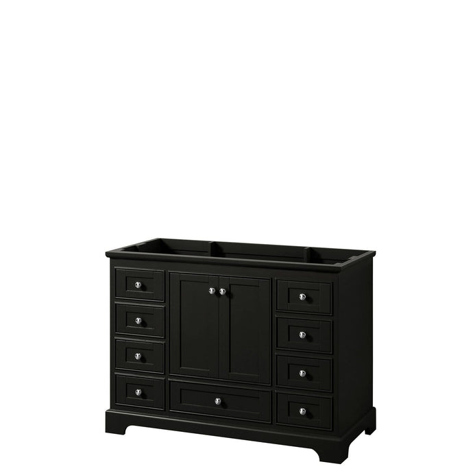 Wyndham Collection Vanity Wyndham Collection WCS202048SDECXSXXMXX Deborah 48 Inch Single Bathroom Vanity in Dark Espresso, No Countertop, No Sink, and No Mirror