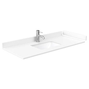 Wyndham Collection Vanity Wyndham Collection WCS202048SDEWCUNSMXX Deborah 48 Inch Single Bathroom Vanity in Dark Espresso, White Cultured Marble Countertop, Undermount Square Sink, No Mirror