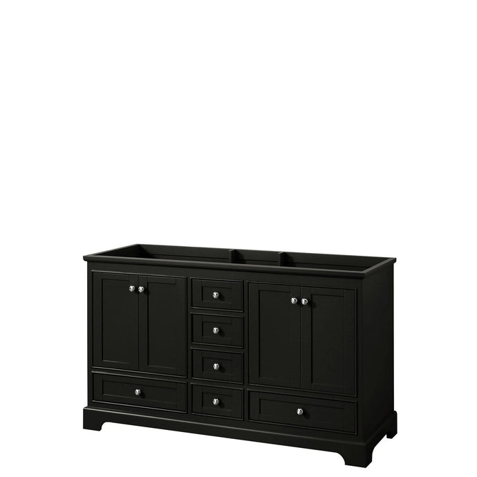 Wyndham Collection Vanity Wyndham Collection WCS202060DDECXSXXMXX Deborah 60 Inch Double Bathroom Vanity in Dark Espresso, No Countertop, No Sinks, and No Mirrors