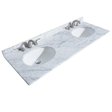 Load image into Gallery viewer, Wyndham Collection Vanity Wyndham Collection WCS202060DKGCMUNOM24 Deborah 60 Inch Double Bathroom Vanity in Dark Gray, White Carrara Marble Countertop, Undermount Oval Sinks, and 24 Inch Mirrors