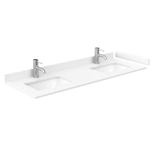 Load image into Gallery viewer, Wyndham Collection Vanity Wyndham Collection WCS202060DWHWCUNSMXX Deborah 60 Inch Double Bathroom Vanity in White, White Cultured Marble Countertop, Undermount Square Sinks, No Mirrors