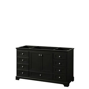 Wyndham Collection Vanity Wyndham Collection WCS202060SDECXSXXMXX Deborah 60 Inch Single Bathroom Vanity in Dark Espresso, No Countertop, No Sink, and No Mirror