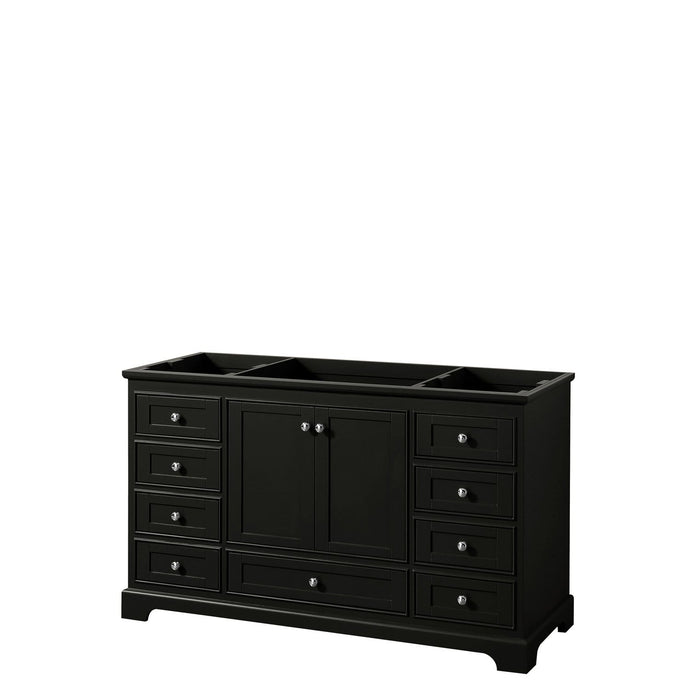Wyndham Collection Vanity Wyndham Collection WCS202060SDECXSXXMXX Deborah 60 Inch Single Bathroom Vanity in Dark Espresso, No Countertop, No Sink, and No Mirror