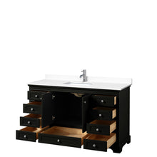 Load image into Gallery viewer, Wyndham Collection Vanity Wyndham Collection WCS202060SDEWCUNSMXX Deborah 60 Inch Single Bathroom Vanity in Dark Espresso, White Cultured Marble Countertop, Undermount Square Sink, No Mirror
