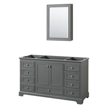 Load image into Gallery viewer, Wyndham Collection Vanity Wyndham Collection WCS202060SKGCXSXXMED Deborah 60 Inch Single Bathroom Vanity in Dark Gray, No Countertop, No Sink, and Medicine Cabinet