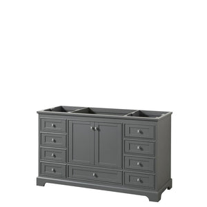Wyndham Collection Vanity Wyndham Collection WCS202060SKGCXSXXMXX Deborah 60 Inch Single Bathroom Vanity in Dark Gray, No Countertop, No Sink, and No Mirror
