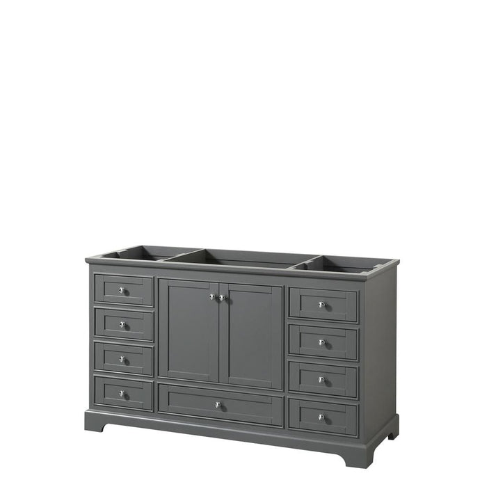 Wyndham Collection Vanity Wyndham Collection WCS202060SKGCXSXXMXX Deborah 60 Inch Single Bathroom Vanity in Dark Gray, No Countertop, No Sink, and No Mirror