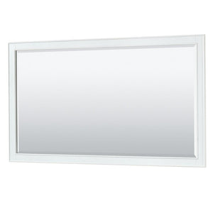 Wyndham Collection Vanity Wyndham Collection WCS202060SWHCXSXXM58 Deborah 60 Inch Single Bathroom Vanity in White, No Countertop, No Sink, and 58 Inch Mirror