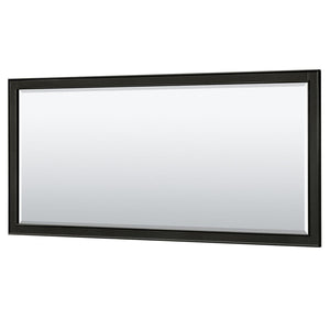 Wyndham Collection Vanity Wyndham Collection WCS202072DDECMUNOM70 Deborah 72 Inch Double Bathroom Vanity in Dark Espresso, White Carrara Marble Countertop, Undermount Oval Sinks, and 70 Inch Mirror