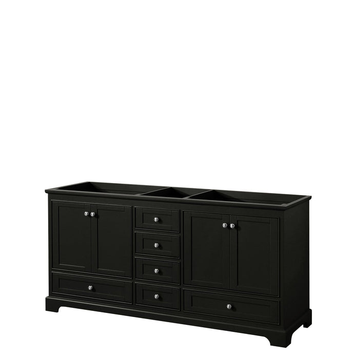 Wyndham Collection Vanity Wyndham Collection WCS202072DDECXSXXMXX Deborah 72 Inch Double Bathroom Vanity in Dark Espresso, No Countertop, No Sinks, and No Mirrors