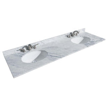 Load image into Gallery viewer, Wyndham Collection Vanity Wyndham Collection WCS202072DWHCMUNOM24 Deborah 72 Inch Double Bathroom Vanity in White, White Carrara Marble Countertop, Undermount Oval Sinks, and 24 Inch Mirrors