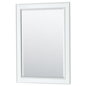 Wyndham Collection Vanity Wyndham Collection WCS202072DWHCMUNOM24 Deborah 72 Inch Double Bathroom Vanity in White, White Carrara Marble Countertop, Undermount Oval Sinks, and 24 Inch Mirrors