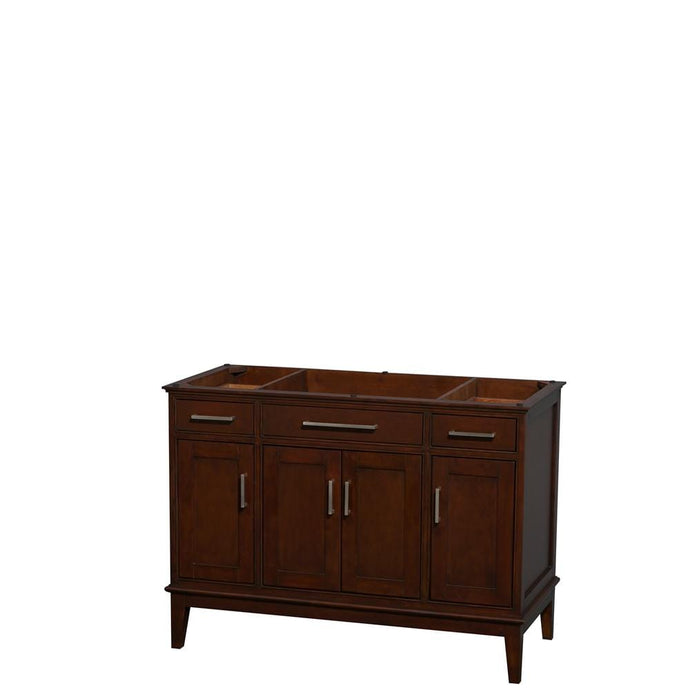 Wyndham Collection Vanity Wyndham Collection WCV161648SCDCXSXXMXX Hatton 48 Inch Single Bathroom Vanity in Dark Chestnut, No Countertop, No Sink, and No Mirror