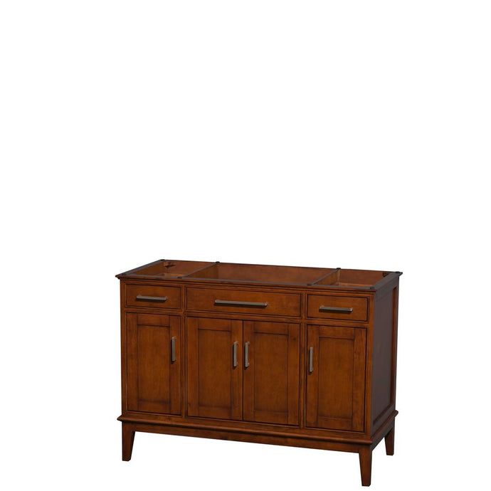 Wyndham Collection Vanity Wyndham Collection WCV161648SCLCXSXXMXX Hatton 48 Inch Single Bathroom Vanity in Light Chestnut, No Countertop, No Sink, and No Mirror