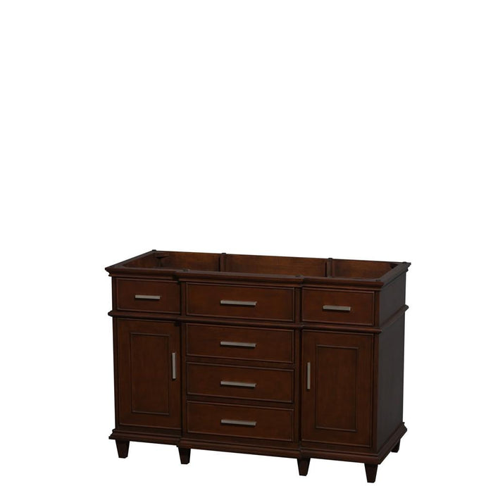 Wyndham Collection Vanity Wyndham Collection WCV171748SCDCXSXXMXX Berkeley 48 Inch Single Bathroom Vanity in Dark Chestnut with No Countertop, No Sink, No Mirror