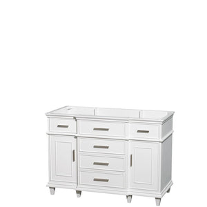 Wyndham Collection Vanity Wyndham Collection WCV171748SWHCXSXXMXX Berkeley 48 Inch Single Bathroom Vanity in White with No Countertop, No Sink, No Mirror