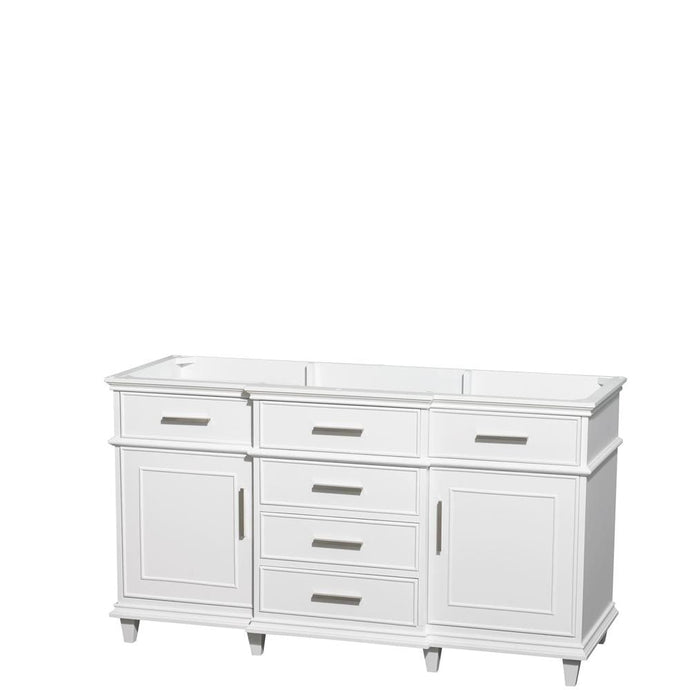 Wyndham Collection Vanity Wyndham Collection WCV171760DWHCXSXXMXX Berkeley 60 Inch Double Bathroom Vanity in White with No Countertop, No Sinks, No Mirror