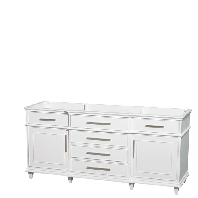 Wyndham Collection Vanity Wyndham Collection WCV171772DWHCXSXXMXX Berkeley 72 Inch Double Bathroom Vanity in White with No Countertop, No Sinks, No Mirror