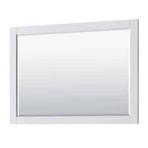 Wyndham Collection Vanity Wyndham Collection WCV232348DWHCMUNOM46 Avery 48 Inch Double Bathroom Vanity in White, White Carrara Marble Countertop, Undermount Oval Sinks, 46 Inch Mirror