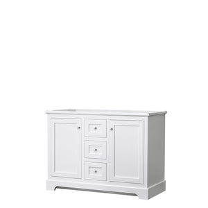 Wyndham Collection Vanity Wyndham Collection WCV232348DWHCXSXXMXX Avery 48 Inch Double Bathroom Vanity in White, No Countertop, No Sinks, No Mirror