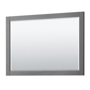 Wyndham Collection Vanity Wyndham Collection WCV232348SKGCMUNOM46 Avery 48 Inch Single Bathroom Vanity in Dark Gray, White Carrara Marble Countertop, Undermount Oval Sink, and 46 Inch Mirror