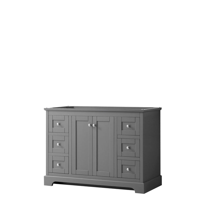 Wyndham Collection Vanity Wyndham Collection WCV232348SKGCXSXXMXX Avery 48 Inch Single Bathroom Vanity in Dark Gray, No Countertop, No Sink, and No Mirror
