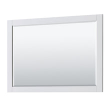 Load image into Gallery viewer, Wyndham Collection Vanity Wyndham Collection WCV232348SWHCMUNSM46 Avery 48 Inch Single Bathroom Vanity in White, White Carrara Marble Countertop, Undermount Square Sink, and 46 Inch Mirror