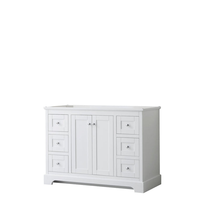 Wyndham Collection Vanity Wyndham Collection WCV232348SWHCXSXXMXX Avery 48 Inch Single Bathroom Vanity in White, No Countertop, No Sink, and No Mirror