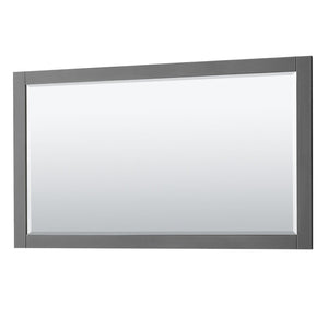 Wyndham Collection Vanity Wyndham Collection WCV232360DKGC2UNSM58 Avery 60 Inch Double Bathroom Vanity in Dark Gray, Light-Vein Carrara Cultured Marble Countertop, Undermount Square Sinks, 58 Inch Mirror