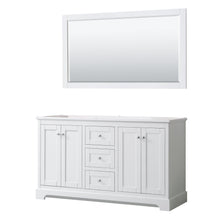 Load image into Gallery viewer, Wyndham Collection Vanity Wyndham Collection WCV232360DWHCXSXXM58 Avery 60 Inch Double Bathroom Vanity in White, No Countertop, No Sinks, and 58 Inch Mirror