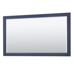 Wyndham Collection Vanity Wyndham Collection WCV232360SBLCXSXXM58 Avery 60 Inch Single Bathroom Vanity in Dark Blue, No Countertop, No Sink, and 58 Inch Mirror
